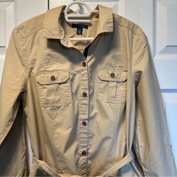 Beige Utility Shirtdress - Picture 2 of 3